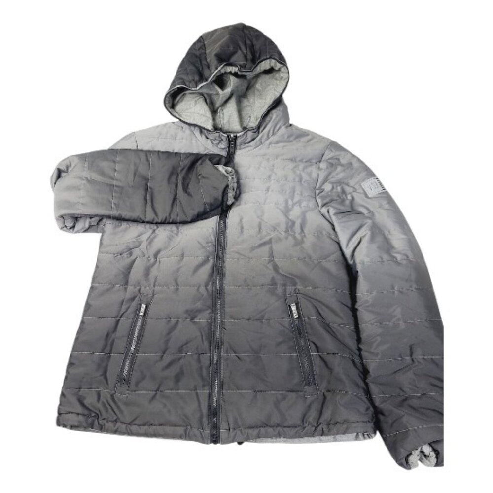 VSX Men's Gray Black‎ Dual Shaded Long Sleeve Padded Winter Puffer Jacket Sz M